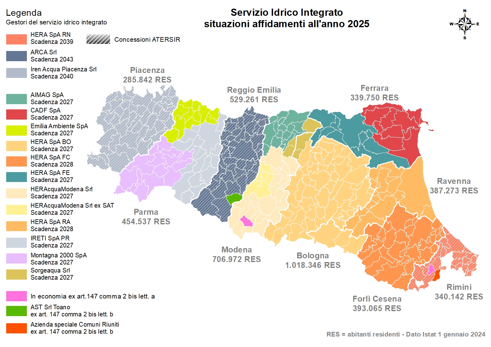 Mappa affidamenti SII ATERSIR